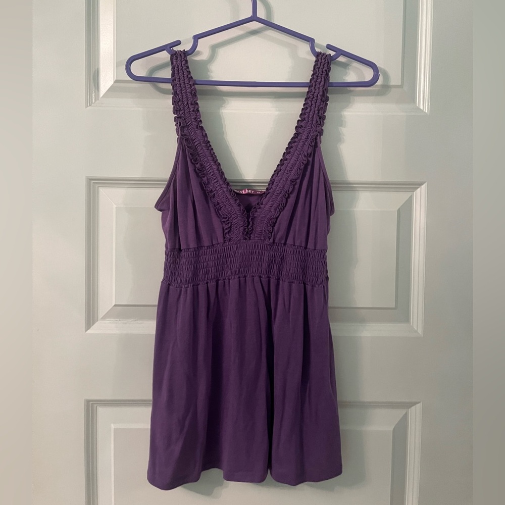 Smart set purple empire waist tank top size small